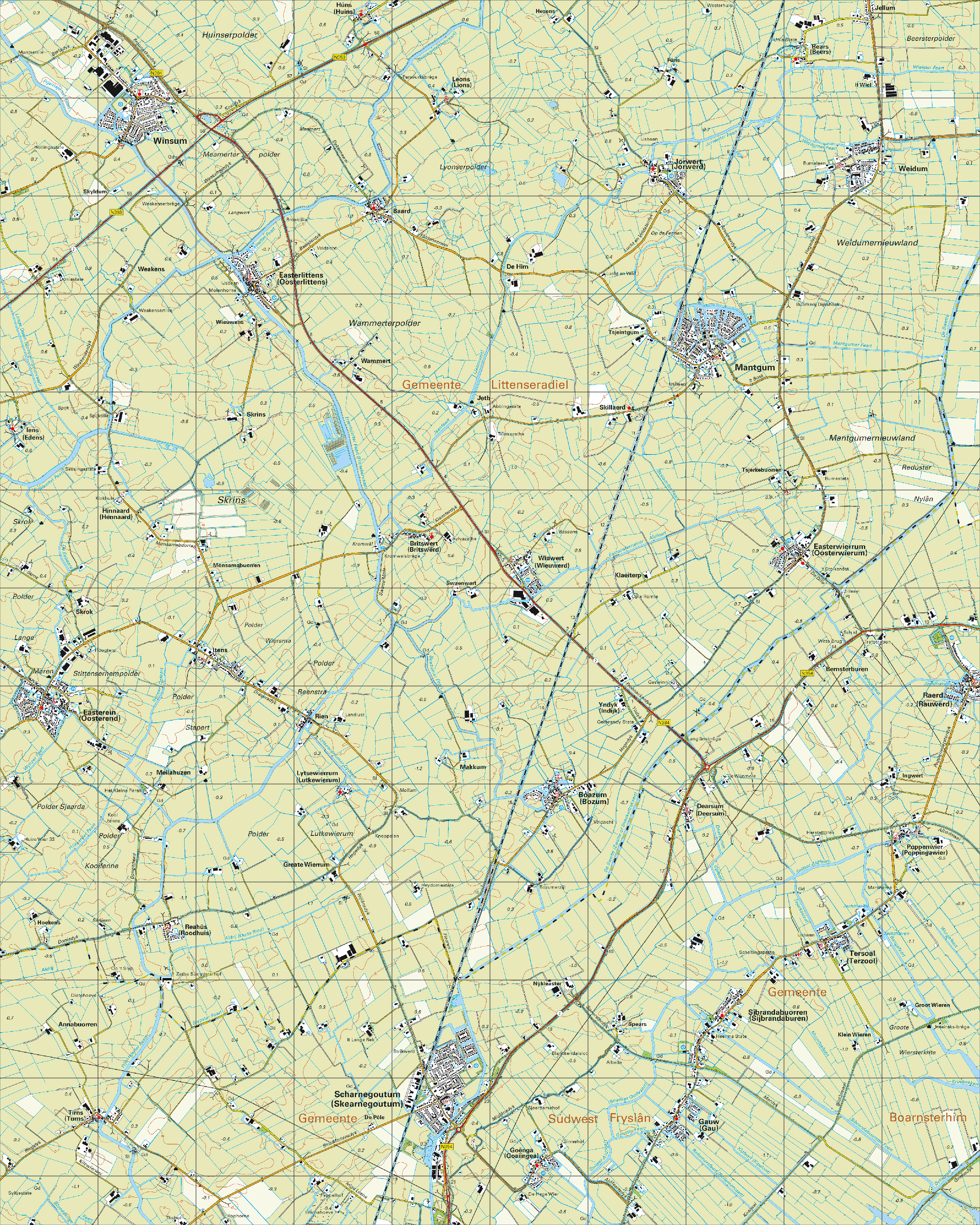 Digitale Topografische Kaart 10F Mantgum | Kaarten En Atlassen.nl