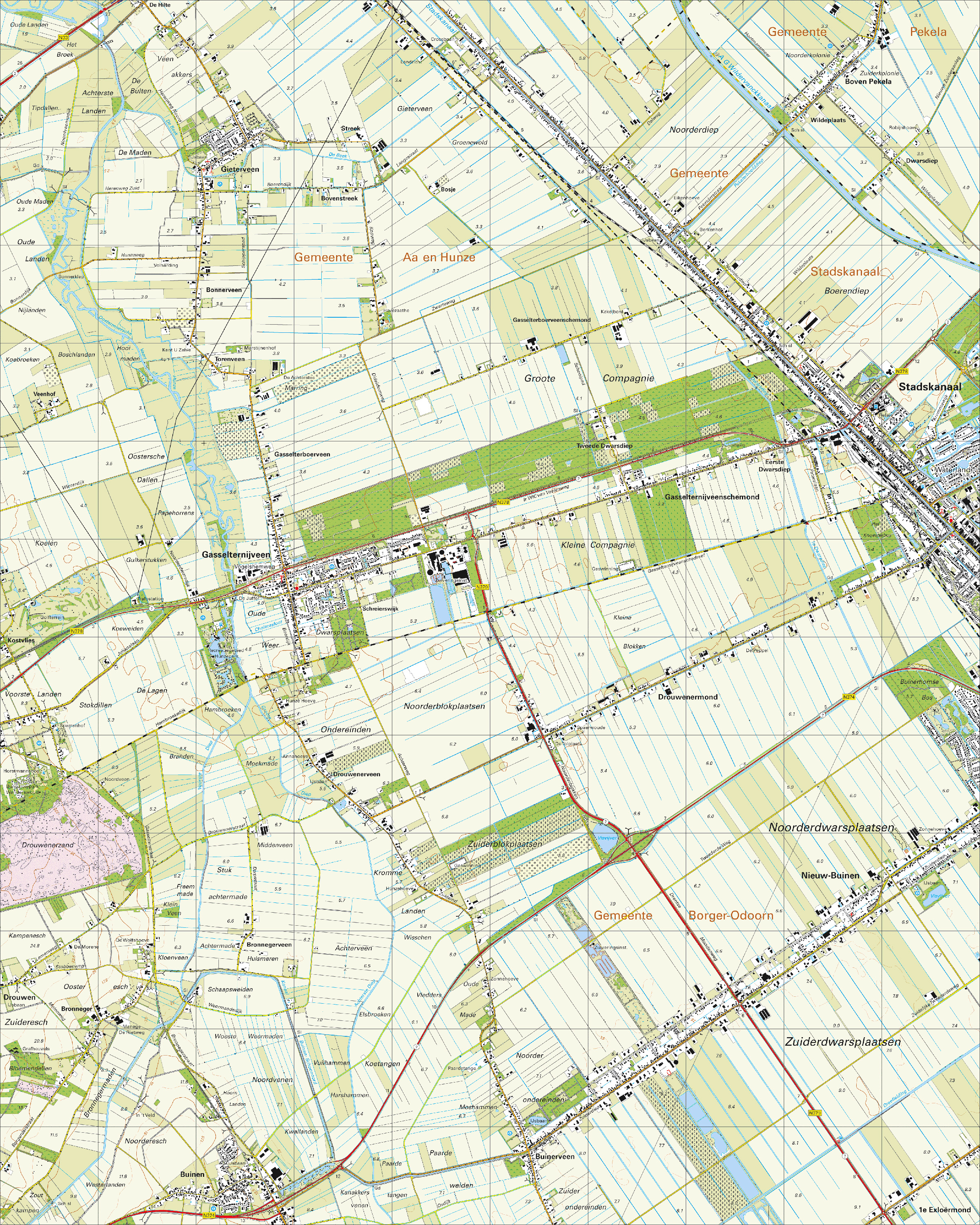 Digitale Topografische Kaart 12h Stadskanaal Kaarten En Atlassennl