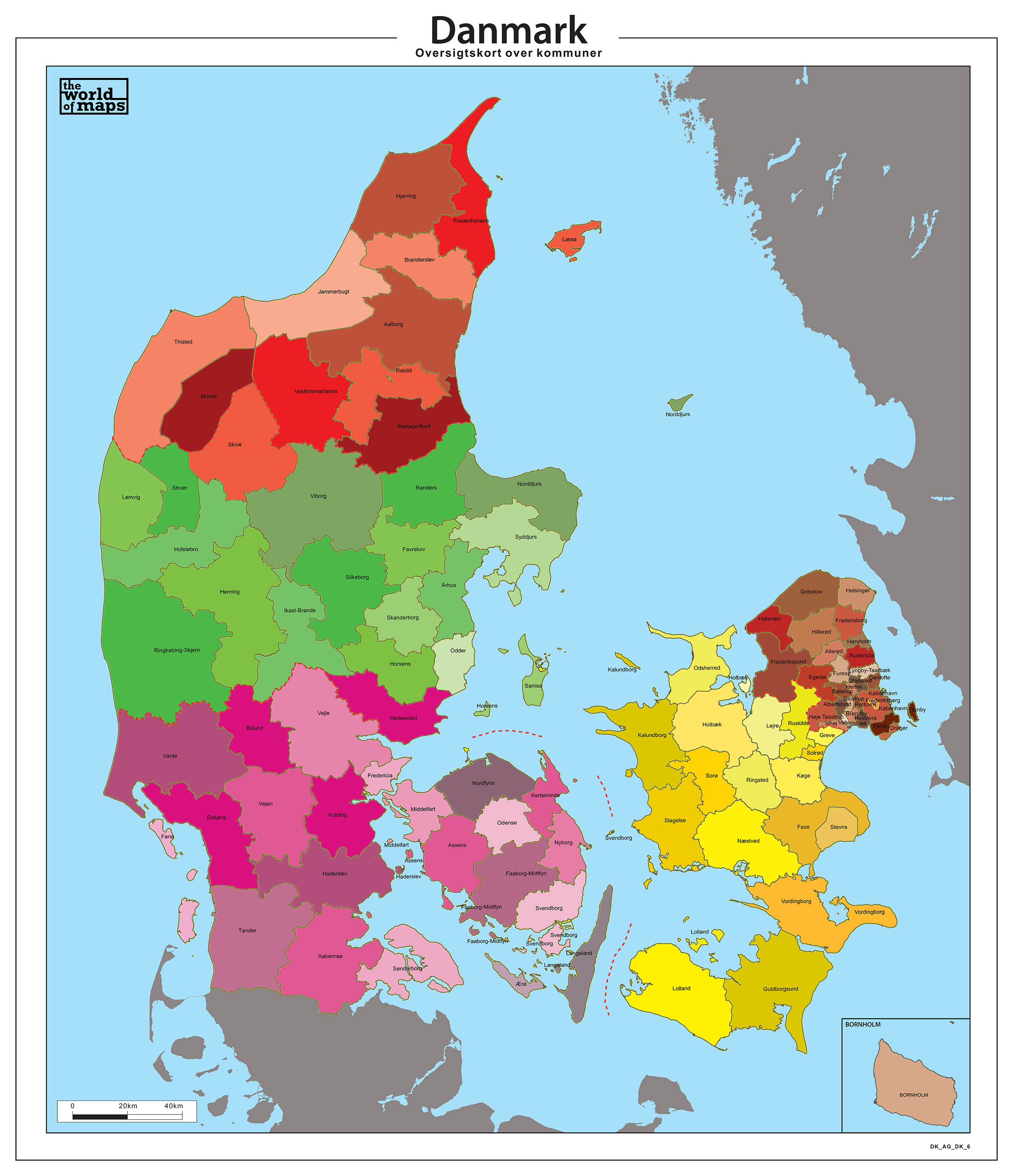Digitale Gemeente kaart van Denemarken 6 | Kaarten en ...