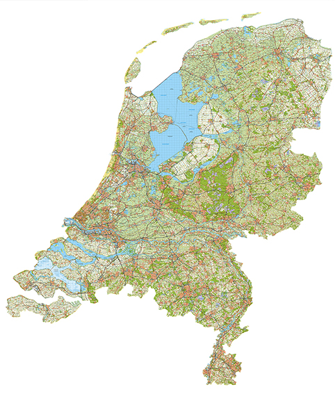 Nadenkend koppel klep Zeer grote kaart van Nederland | Kaarten en Atlassen.nl