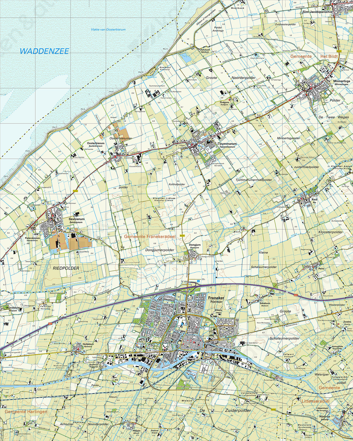 Digitale Topografische Kaart 5G Franeker | Kaarten En Atlassen.nl