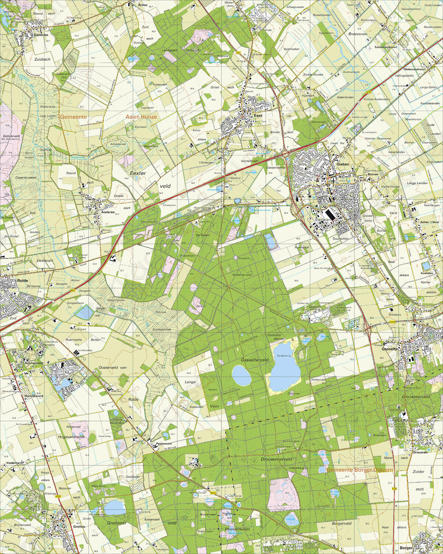 Digitale Topografische Kaart 12G Gieten | Kaarten En Atlassen.nl