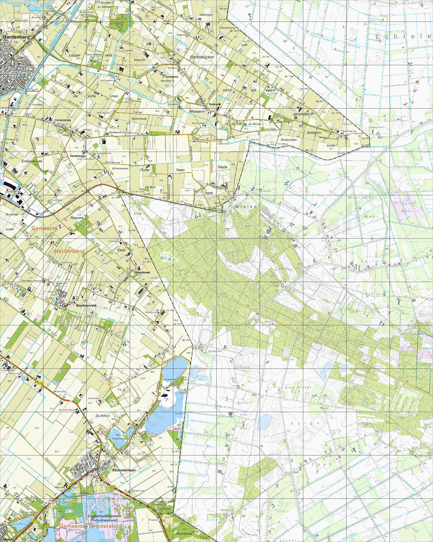 Digitale Topografische Kaart 22G Kloosterhaar | Kaarten En Atlassen.nl