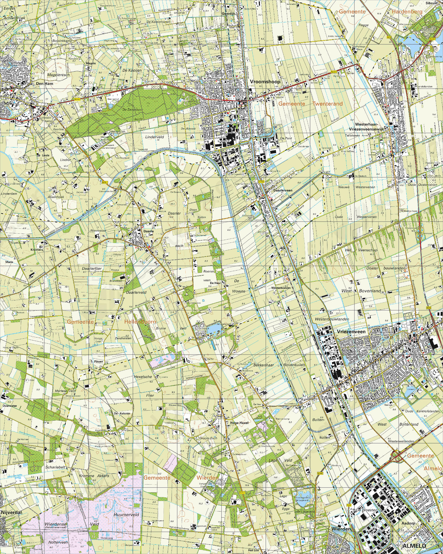 Digitale Topografische Kaart 28B Vriezenveen | Kaarten En Atlassen.nl