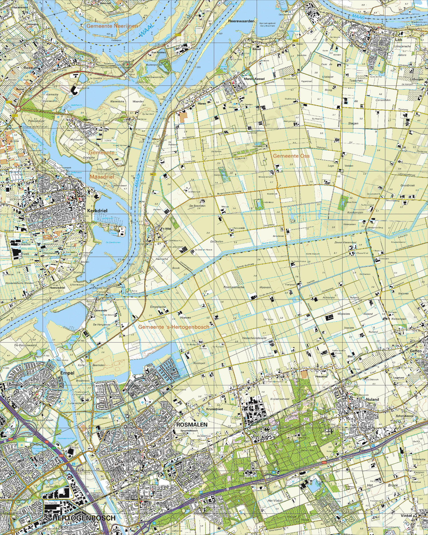 Digitale Topografische Kaart 45B Kerkdriel | Kaarten En Atlassen.nl