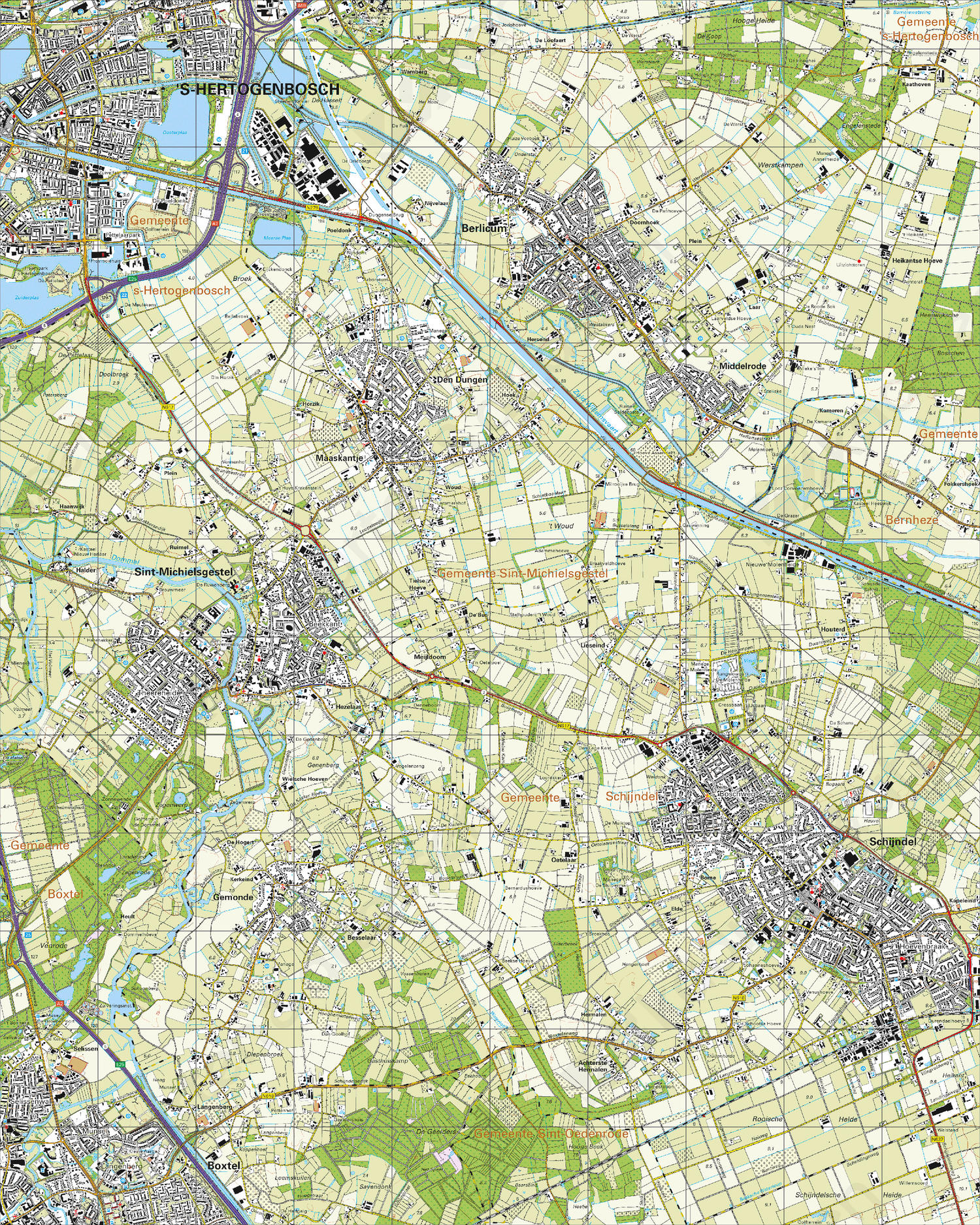 Topografische Kaart 45D Schijndel