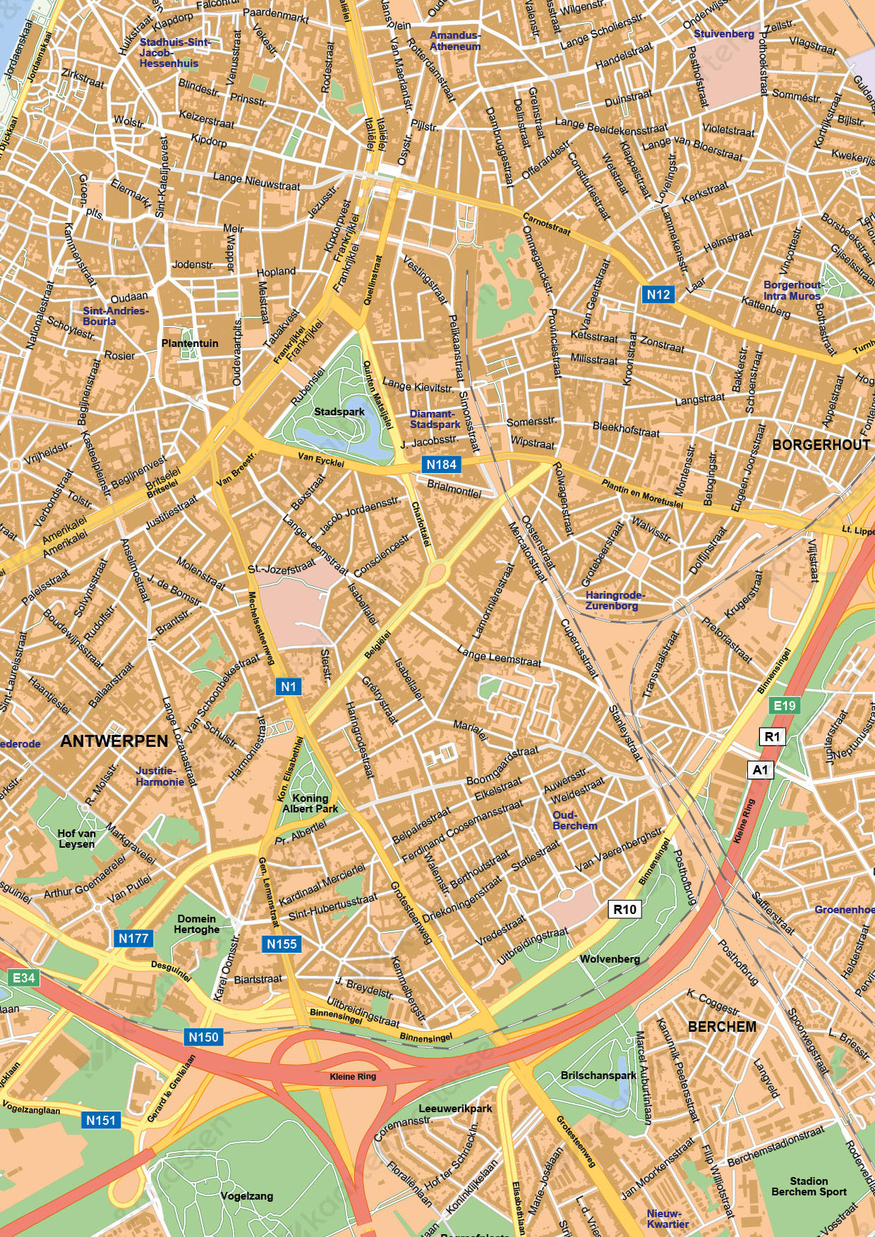 Stadsplattegrond Antwerpen 152 | Kaarten En Atlassen.nl