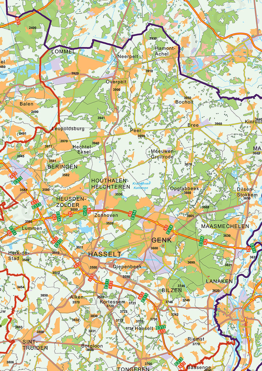 4 Cijferige Postcodekaart België 648 Kaarten En Atlassennl 1475