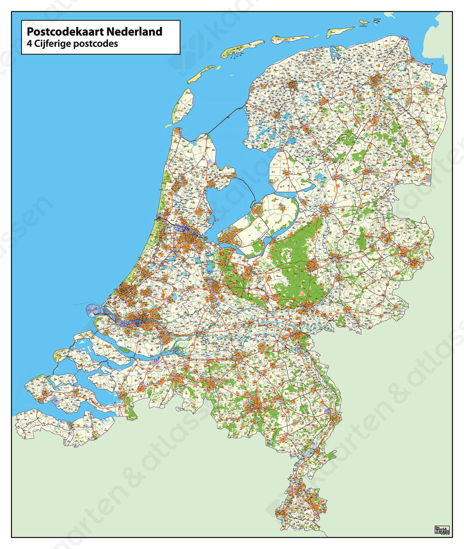 Nederland Postcode Kaart Kaart Van Nederland Postcode