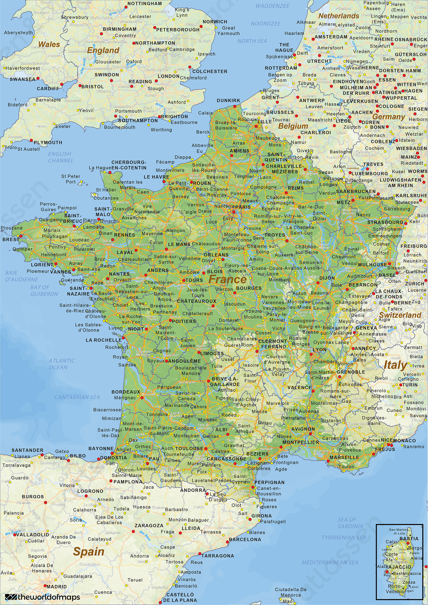 Verleiding Slip schoenen van nu af aan Digitale Natuurkundige landkaart Frankrijk 1433 | Kaarten en Atlassen.nl