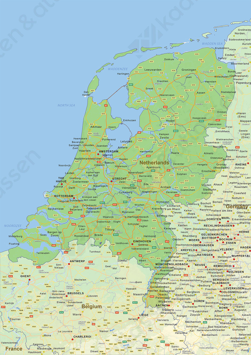 koppeling hout gevaarlijk Digitale Natuurkundige landkaart Nederland 1451 | Kaarten en Atlassen.nl