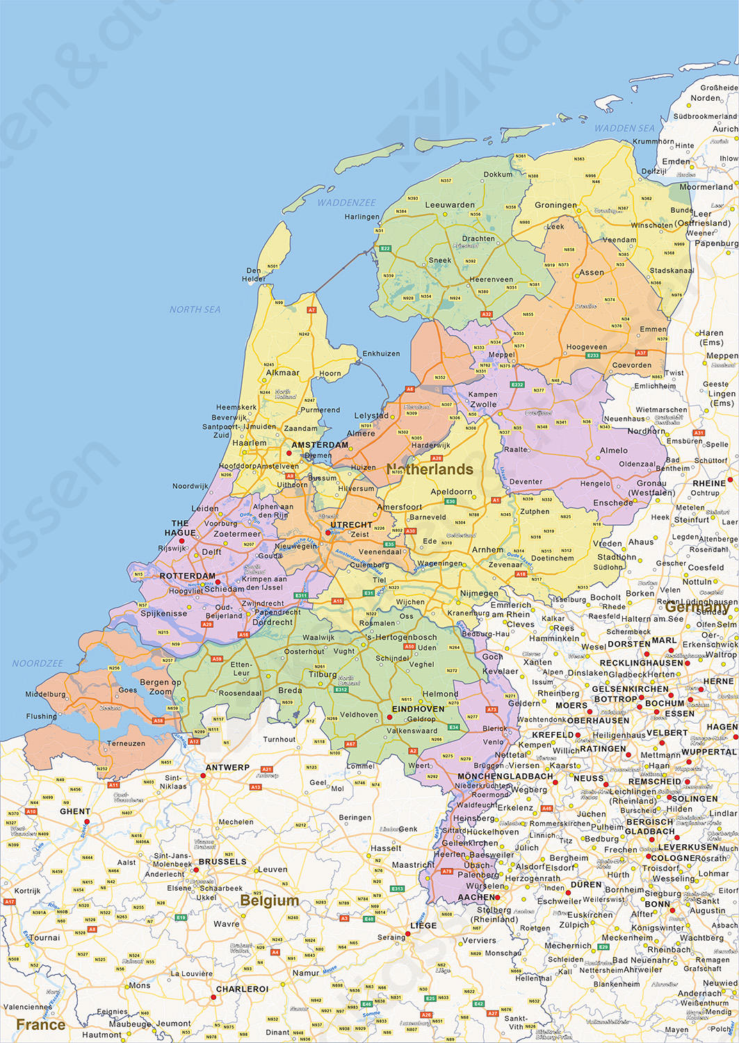 broeden Badkamer type Digitale Staatkundige landkaart Nederland 1452 | Kaarten en Atlassen.nl