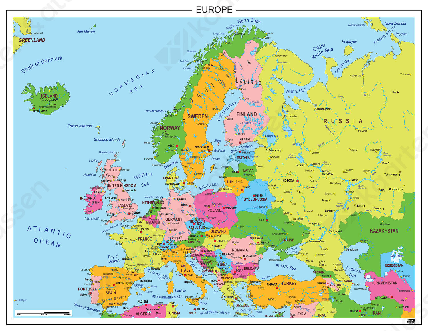 Gewend bezoek rijm Europakaart 234 | Kaarten en Atlassen.nl