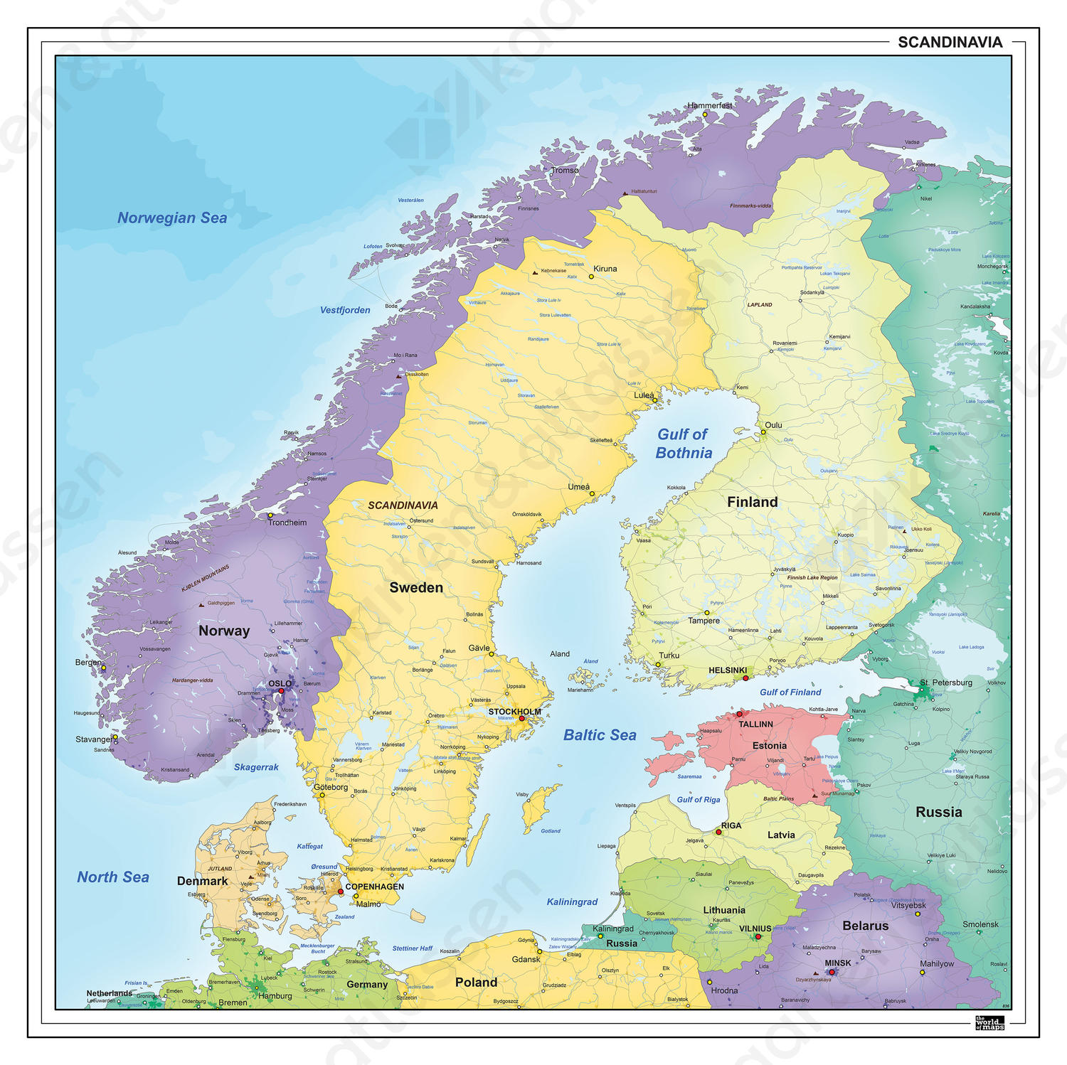 streep Situatie toekomst Kaart van Scandinavië 836 | Kaarten en Atlassen.nl