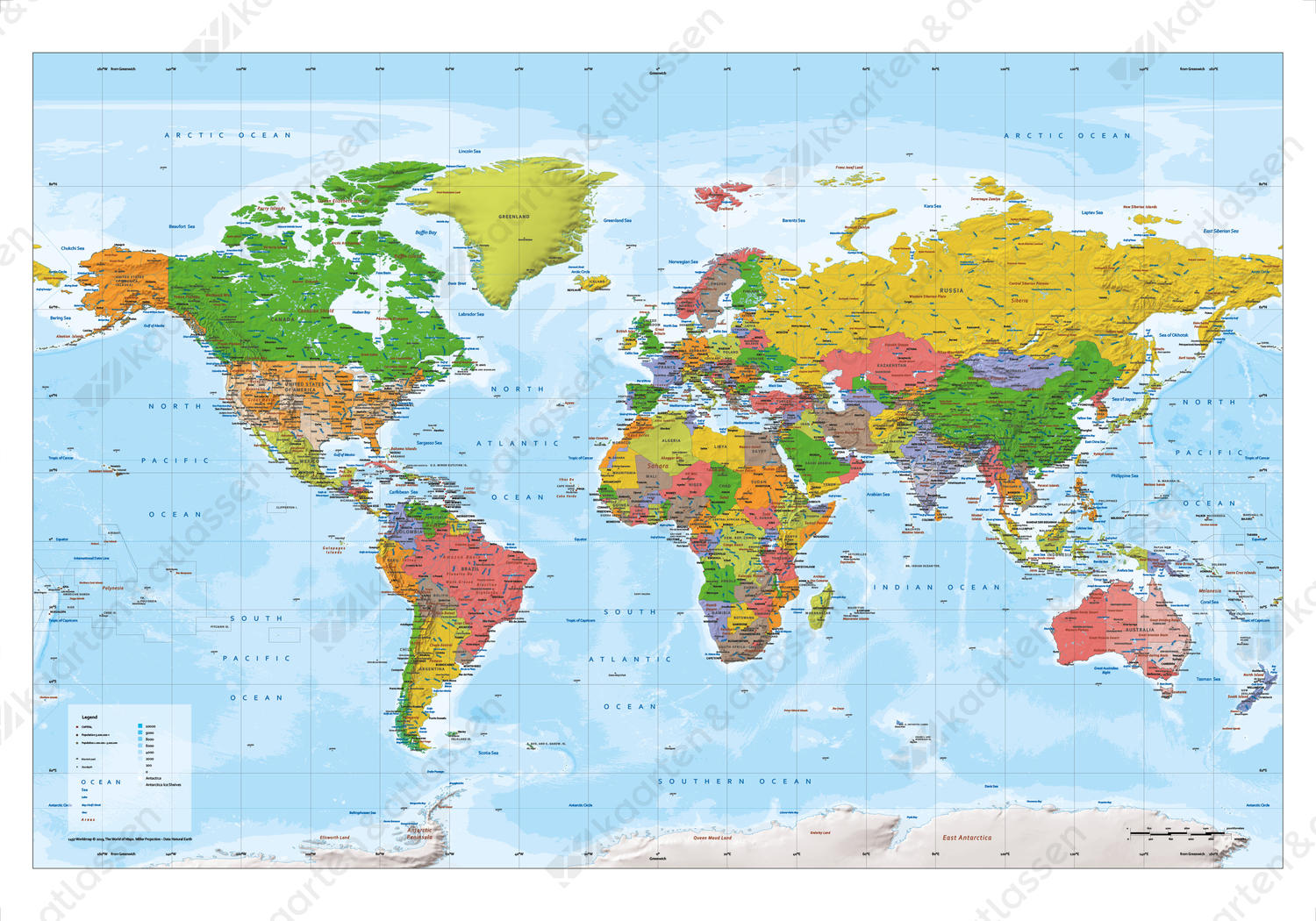 Wereldkaart Staatkundig 1497 | Kaarten