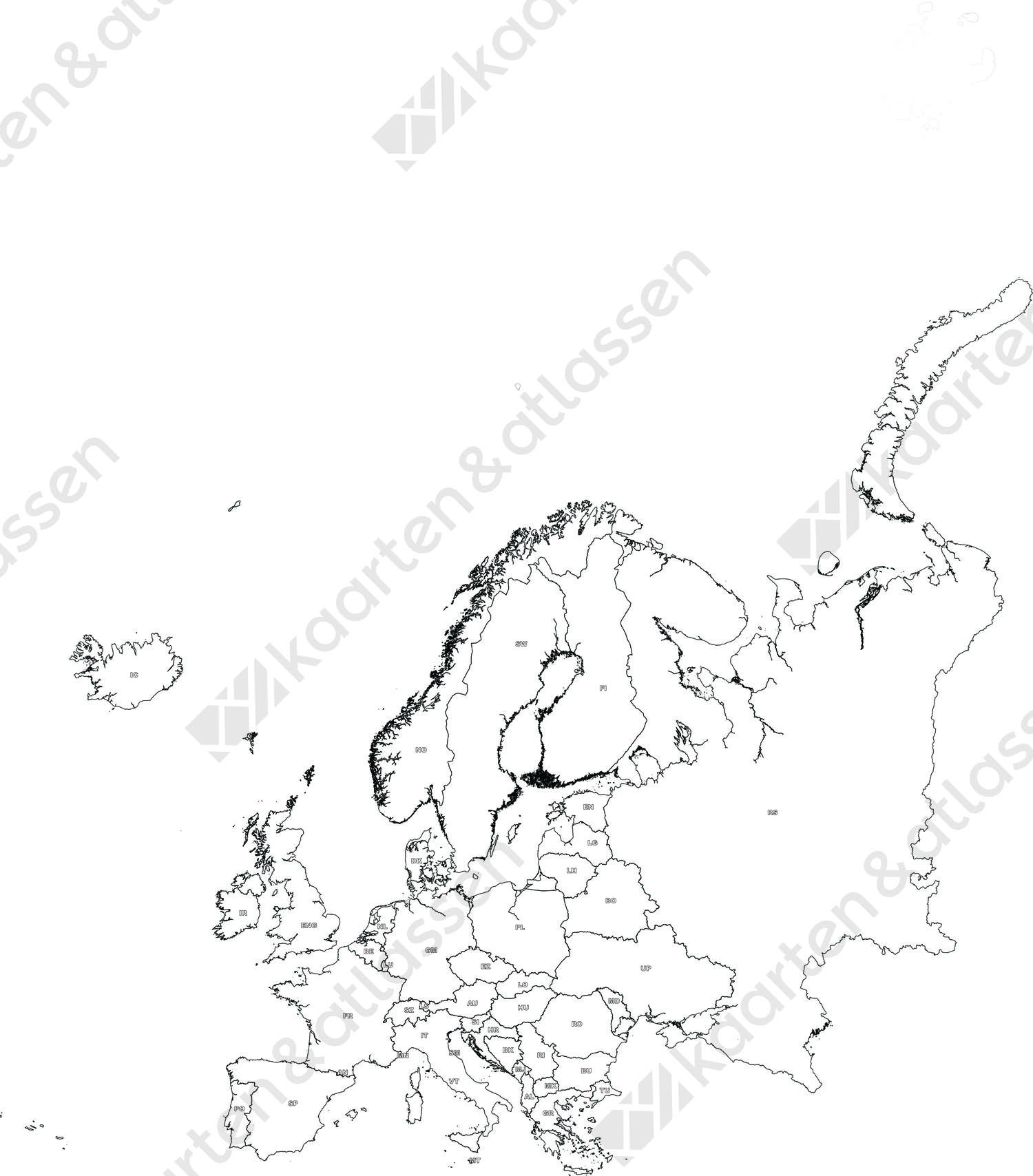Digitale kaart van Europa | en Atlassen.nl