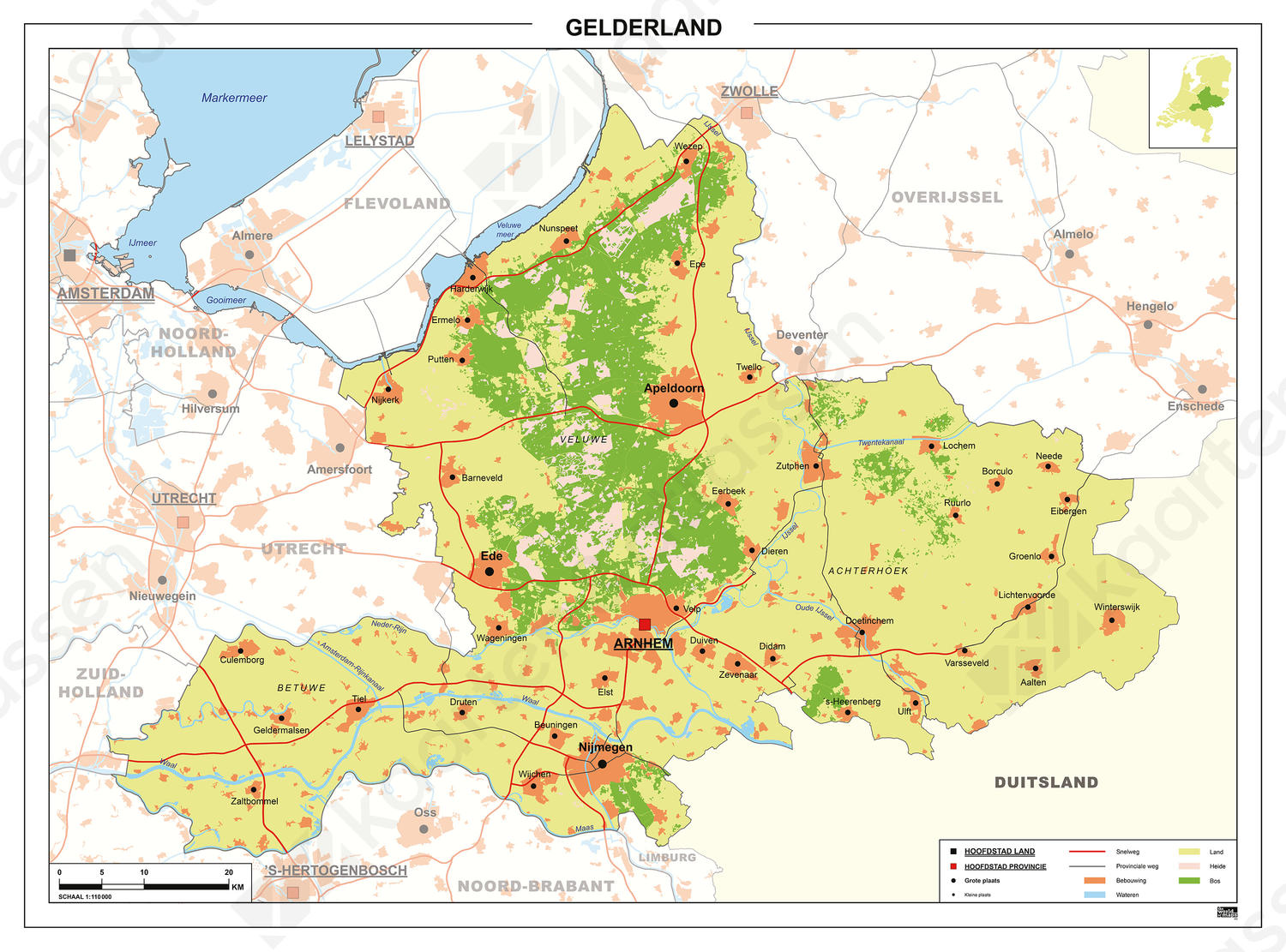 Kaart Gelderland 452 | Kaarten En Atlassen.nl