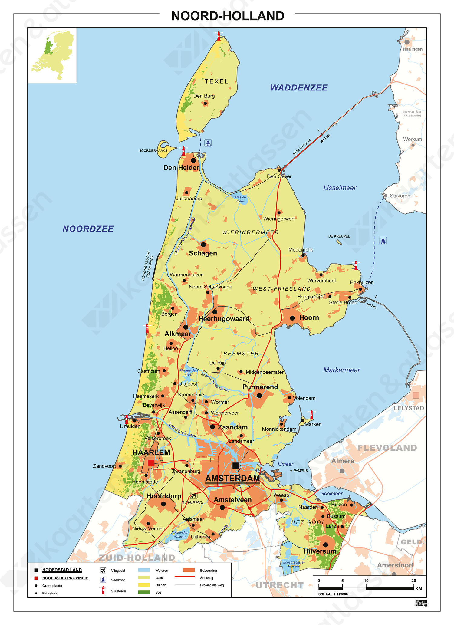 Kaart Noord-Holland 456 | Kaarten En Atlassen.nl