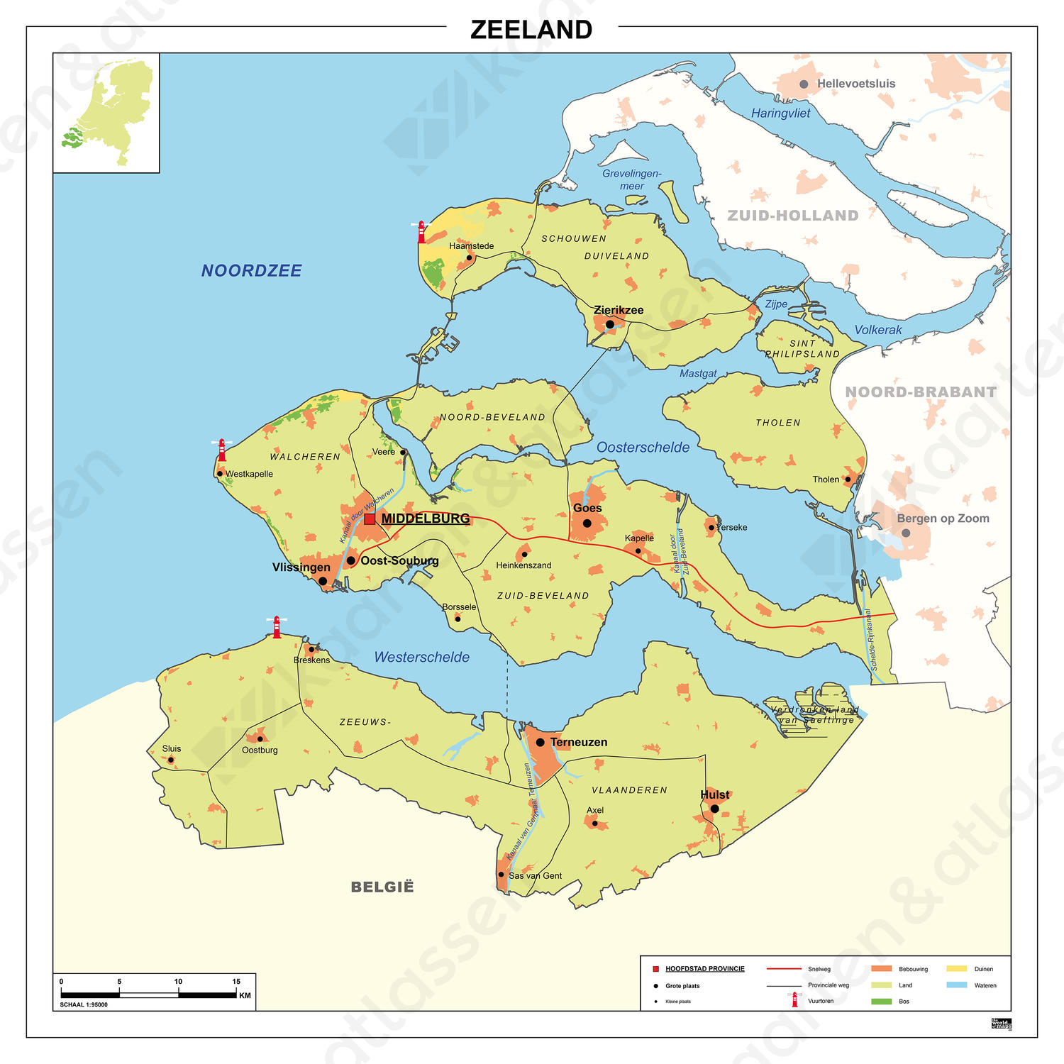 Kaart Zeeland 459 | Kaarten En Atlassen.nl