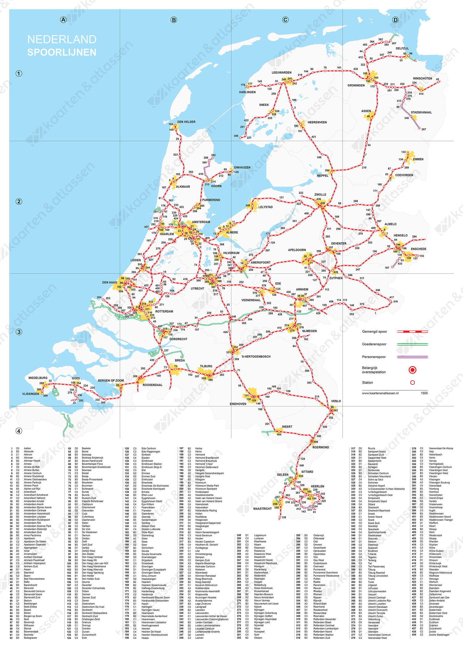 Nederlandse Spoorwegen Kaart - Kaart