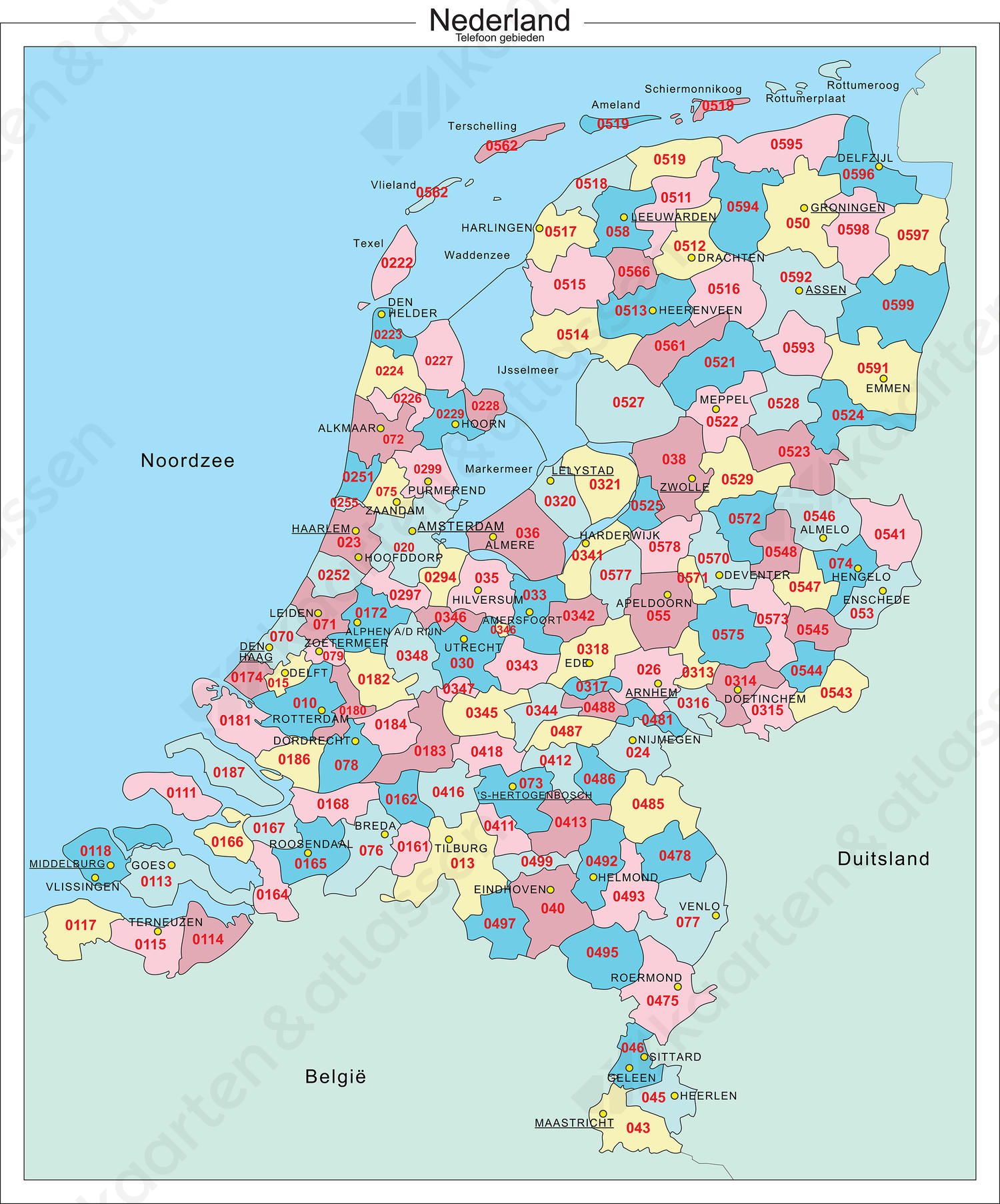 Nederland Steden Kaart - Kaart