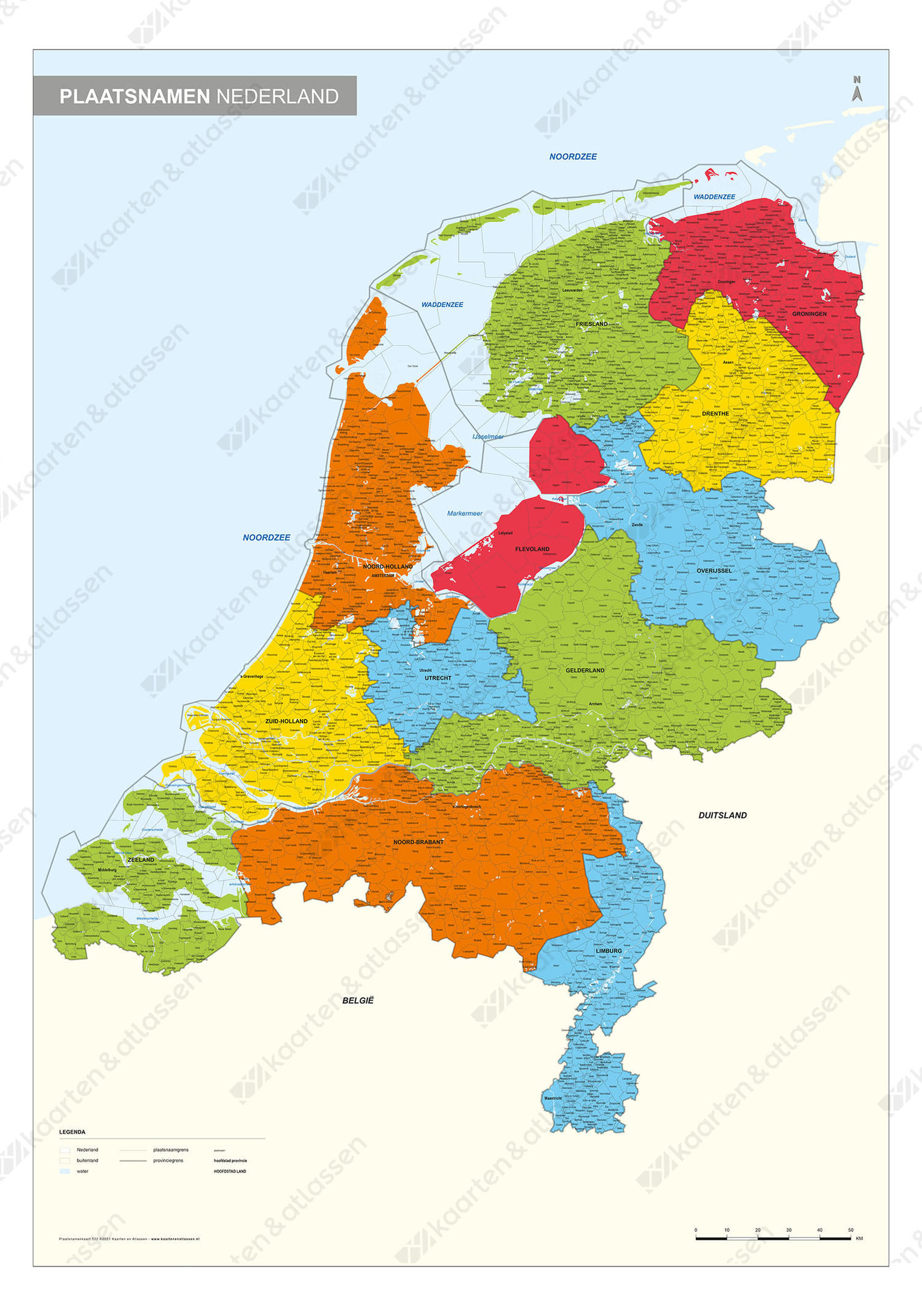 Geleidbaarheid bloem toegang Plaatsnamenkaart Nederland 1263 | Kaarten en Atlassen.nl