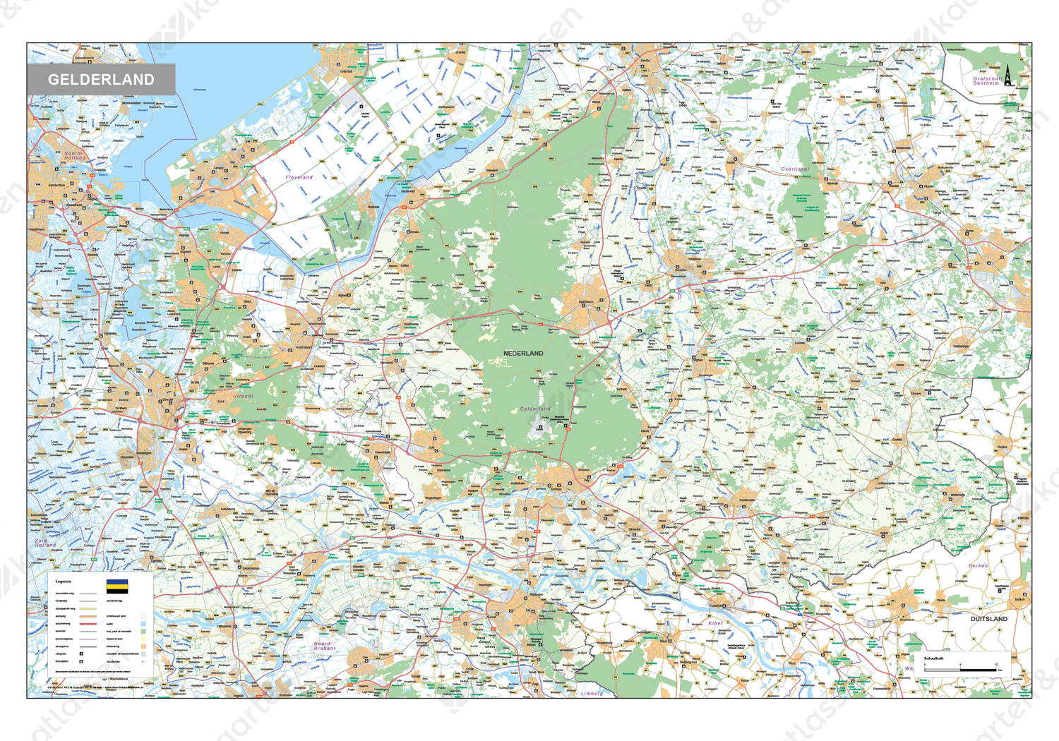 dictator Netjes neem medicijnen Digitale kaart Gelderland 440 | Kaarten en Atlassen.nl