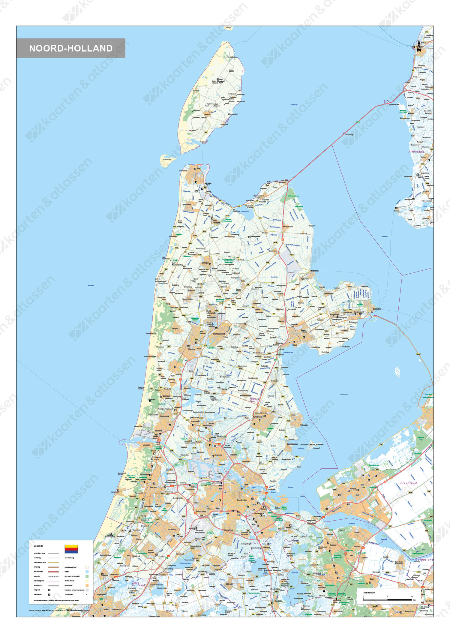 Zuidelijk verband Schuine streep Digitale kaart Noord-Holland 444 | Kaarten en Atlassen.nl