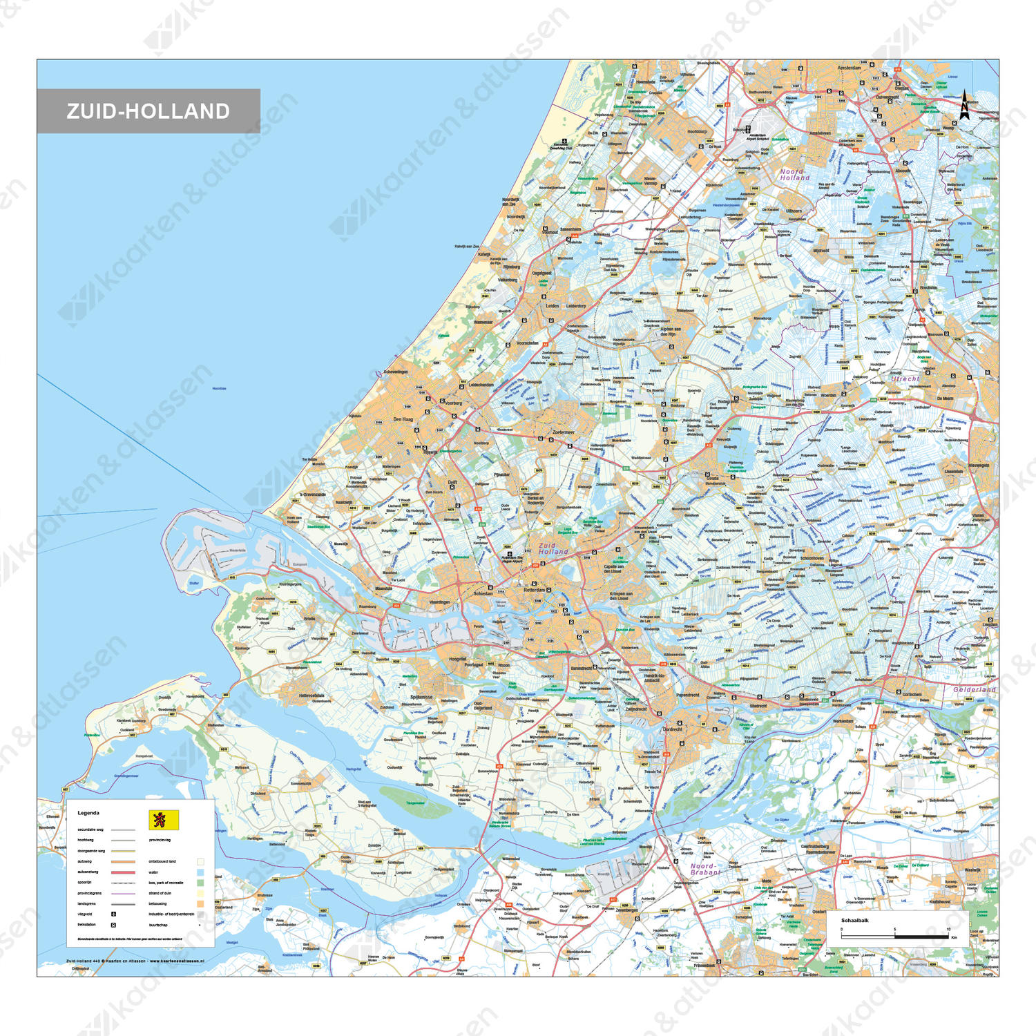 Digitale kaart Zuid-Holland 448 Atlassen.nl