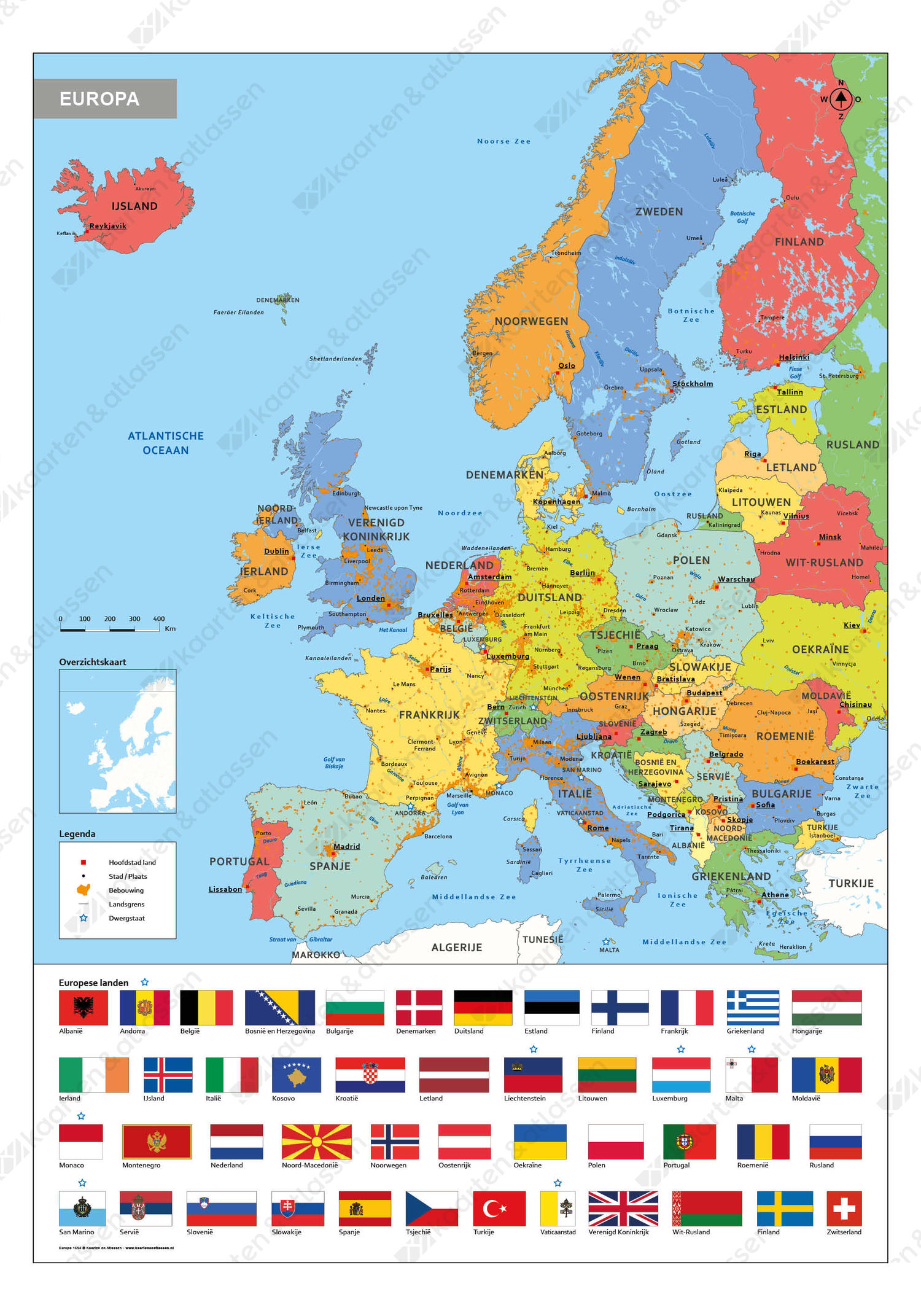 Ritueel van passen Schoolkaart Europa met vlaggen 1694 | Kaarten en Atlassen.nl
