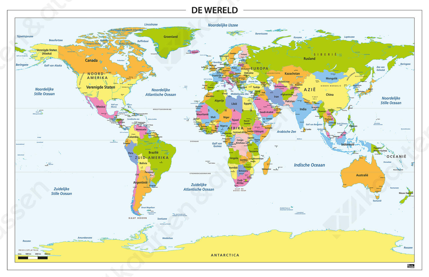 Wereldkaart | Kaarten en Atlassen.nl