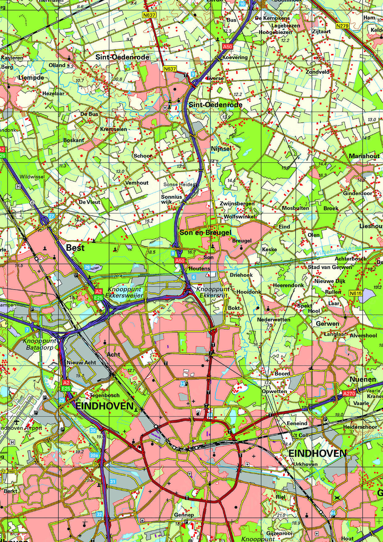 Topografische Kaart Noord-Brabant 1:100.000 - 1480 | Kaarten En Atlassen.nl