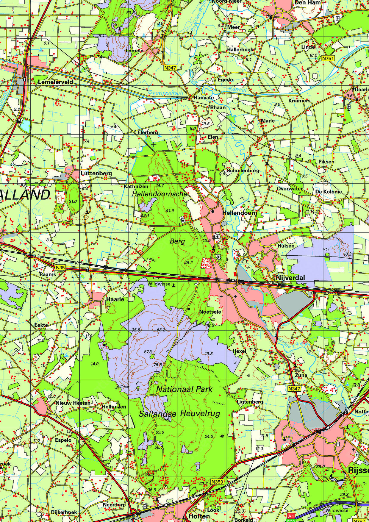 Topografische Kaart Overijssel 1:100.000 - 1486 | Kaarten En Atlassen.nl