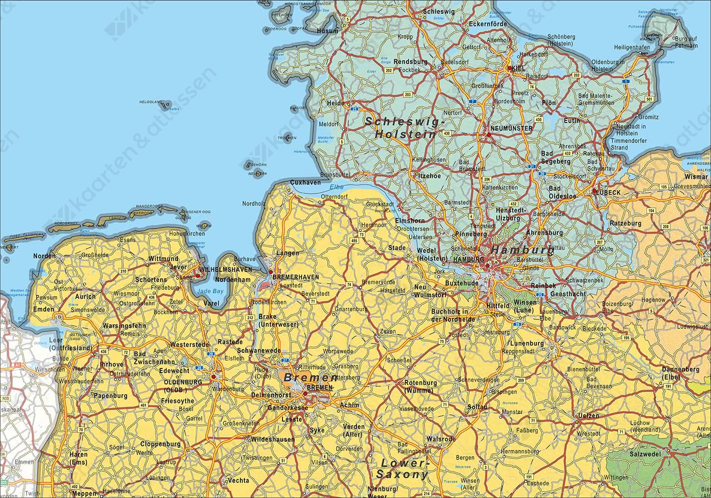 Whiteboard Noord-Duitsland 1564 | Kaarten en