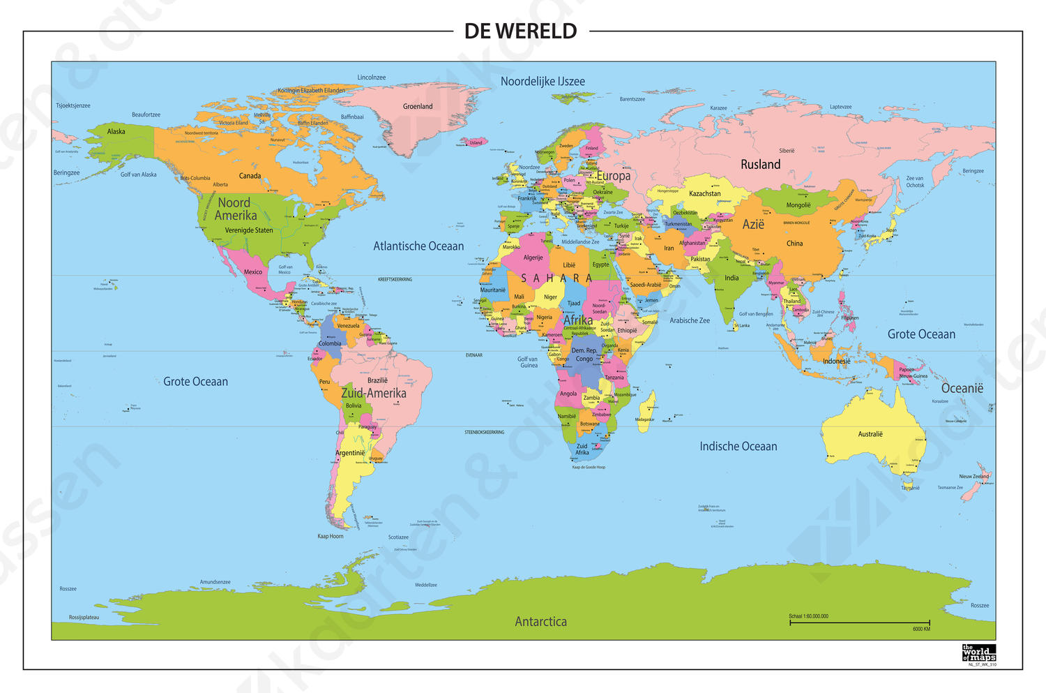 Digitale Wereldkaart Staatkundig 310 | Kaarten En Atlassen.nl