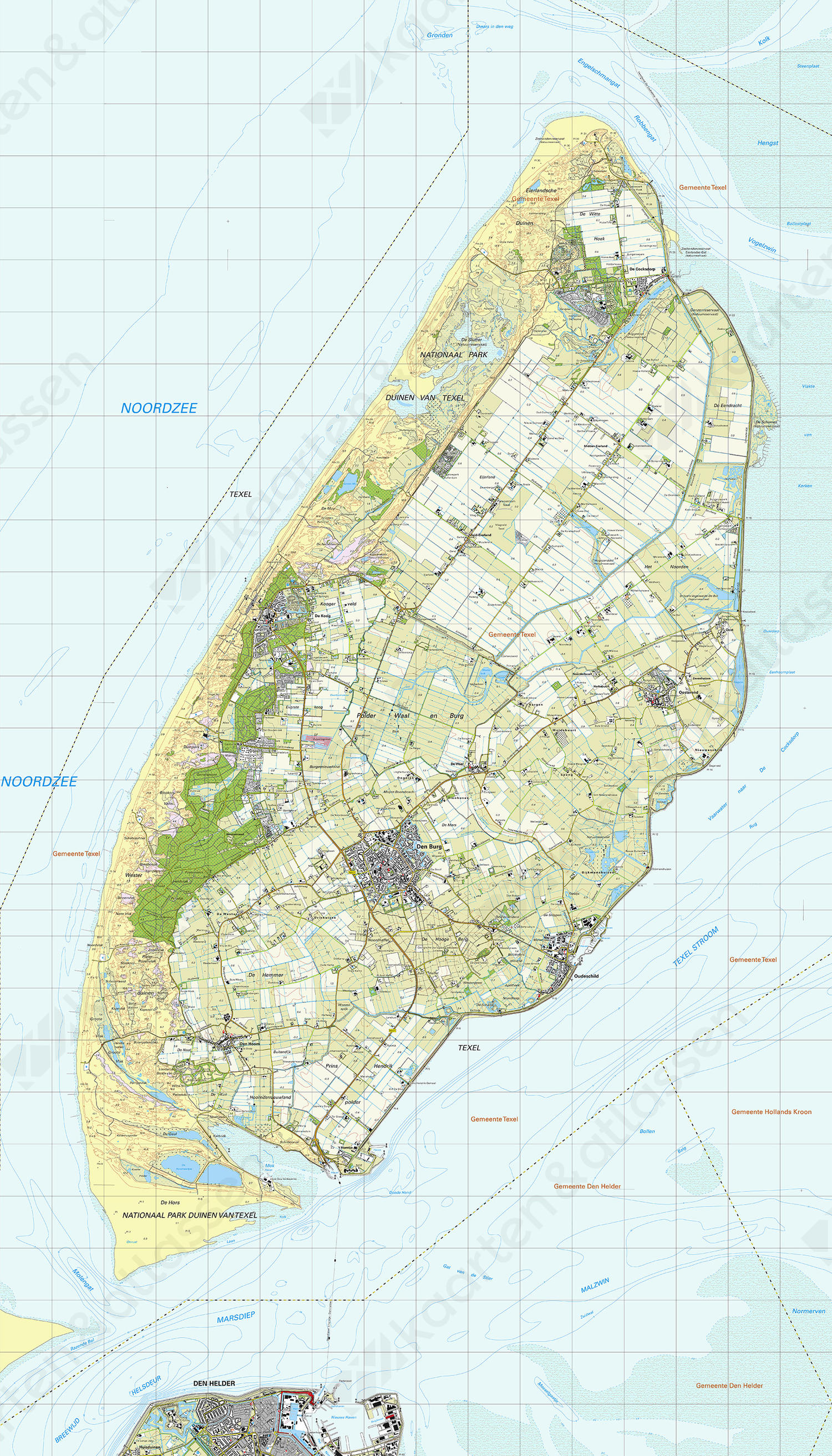 Digitale Topografische Kaart Texel | Kaarten En Atlassen.nl