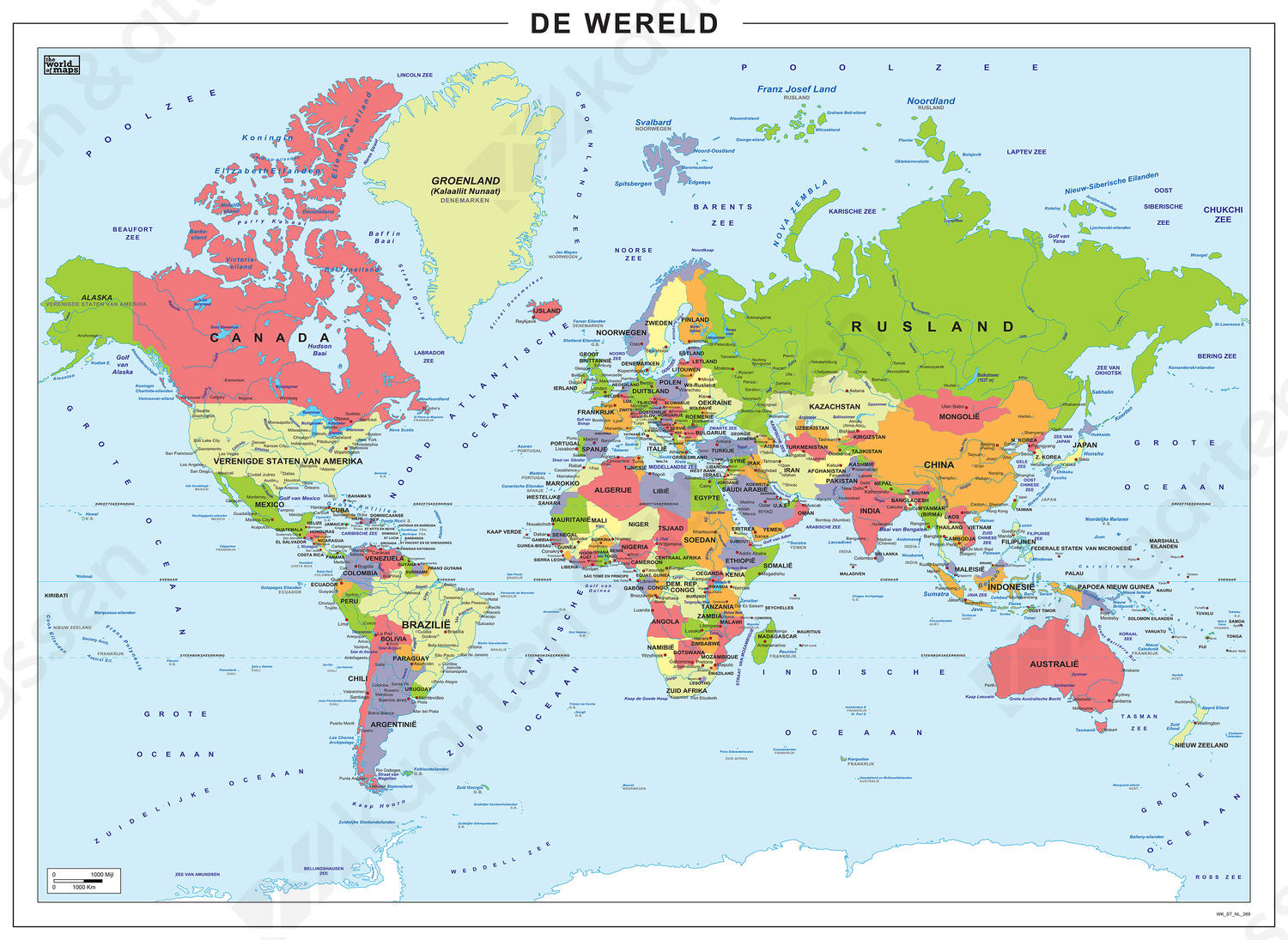 Wereldkaart Staatkundig 269 | Kaarten En Atlassen.nl