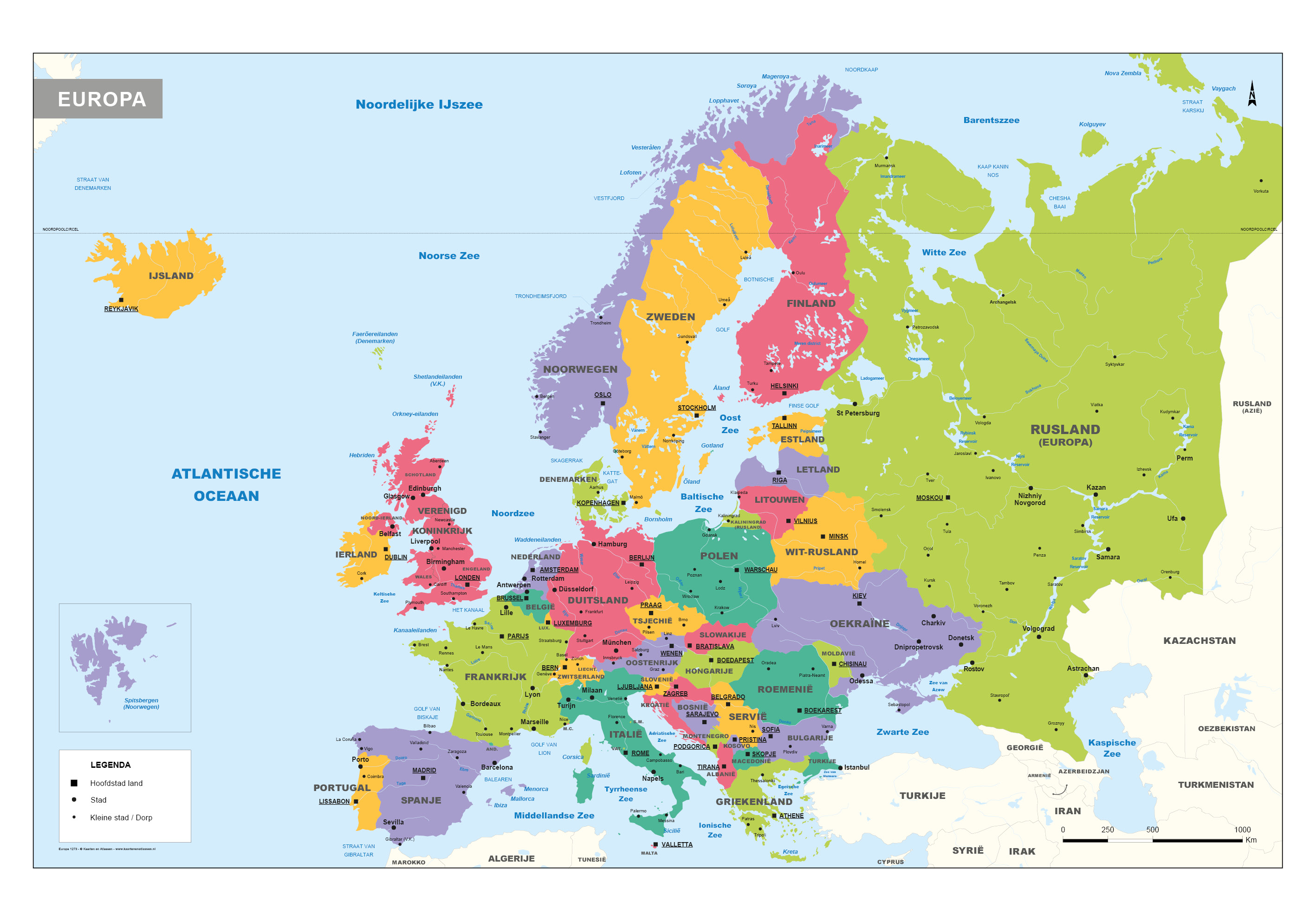 Europa Schoolkaart 1273 | Kaarten En Atlassen.nl