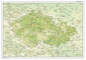 Natuurkundige landkaart Tsjechië
