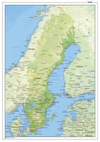 Natuurkundige landkaart Zweden