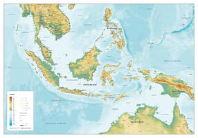 Natuurkundige kaart van Indonesië