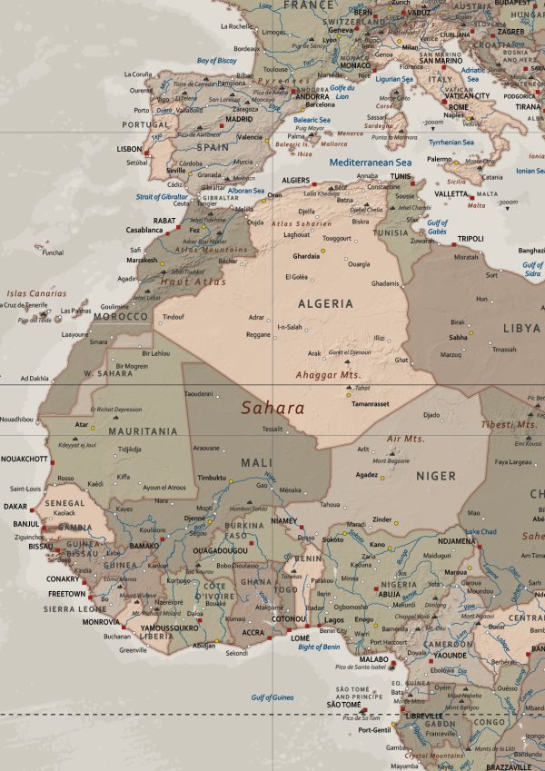 Grote Wereldkaart Staatkundig 746 - Afbeelding 2