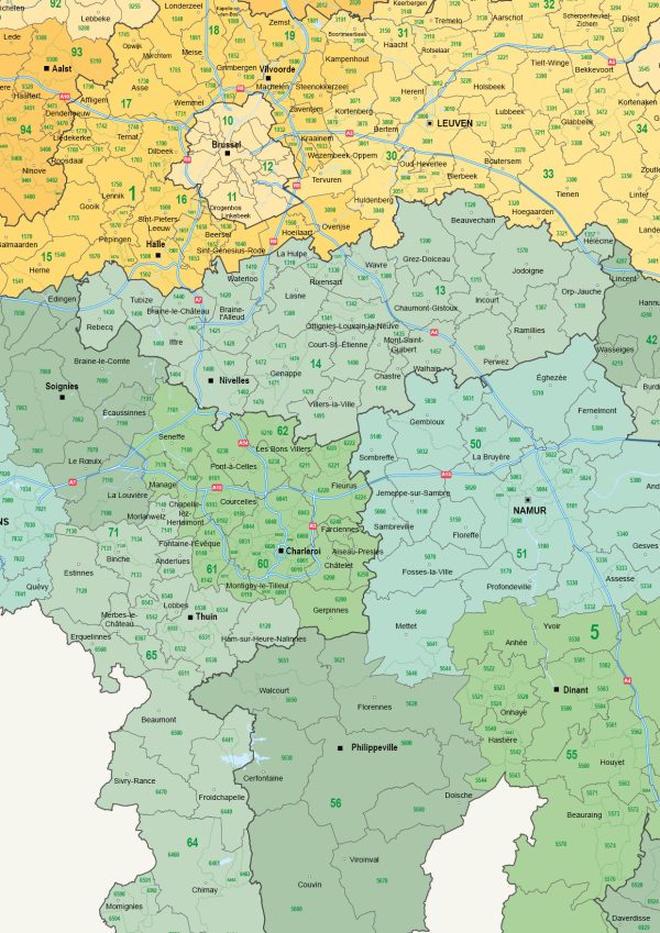 Postcode-/Gemeentekaart België 2- en 4-cijferig 1517 - Afbeelding 2