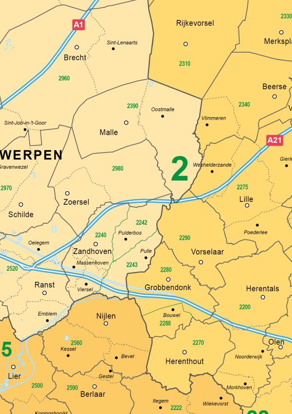 Administratieve kaart Provincie Antwerpen 1512 - Afbeelding 2