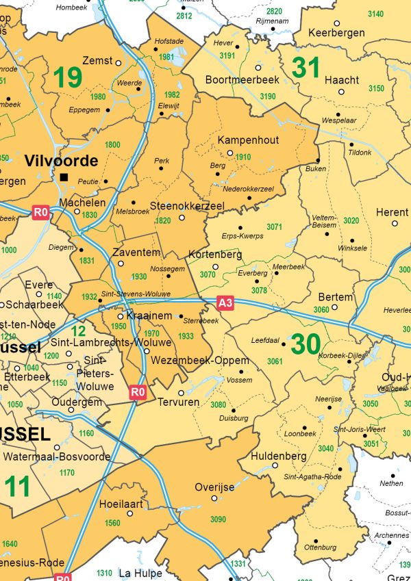 Administratieve kaart Vlaams-Brabant 1513 - Afbeelding 2