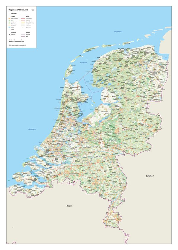 Wegenkaart Nederland