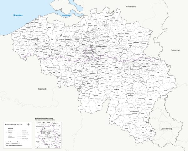 gemeentekaart België eenvoudig