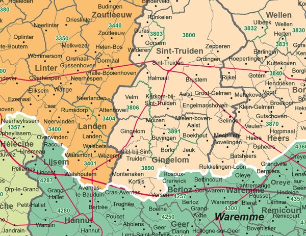 Postcode-/(Deel)Gemeente met wegen België 1- en 4-cijferig 1812 - Afbeelding 3