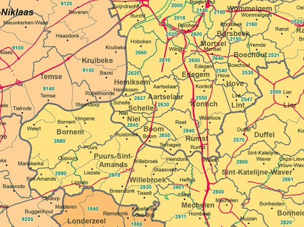 Postcode-/(Deel)Gemeente met wegen België 1- en 4-cijferig 1812 - Afbeelding 4