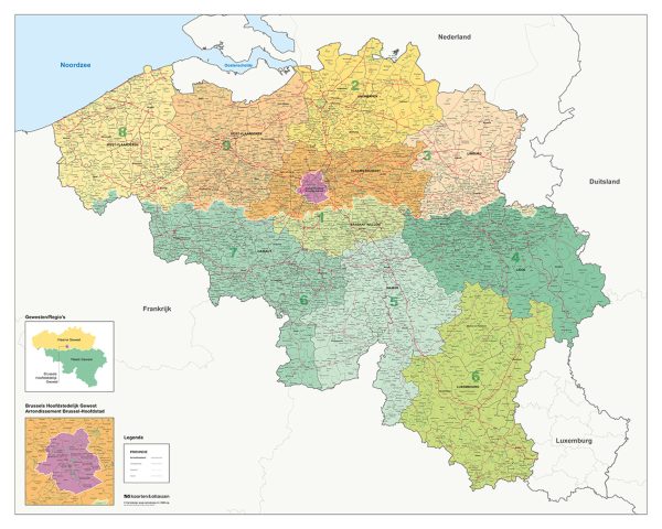 Postcode-/(Deel)Gemeente met wegen België 1- en 4-cijferig 1812